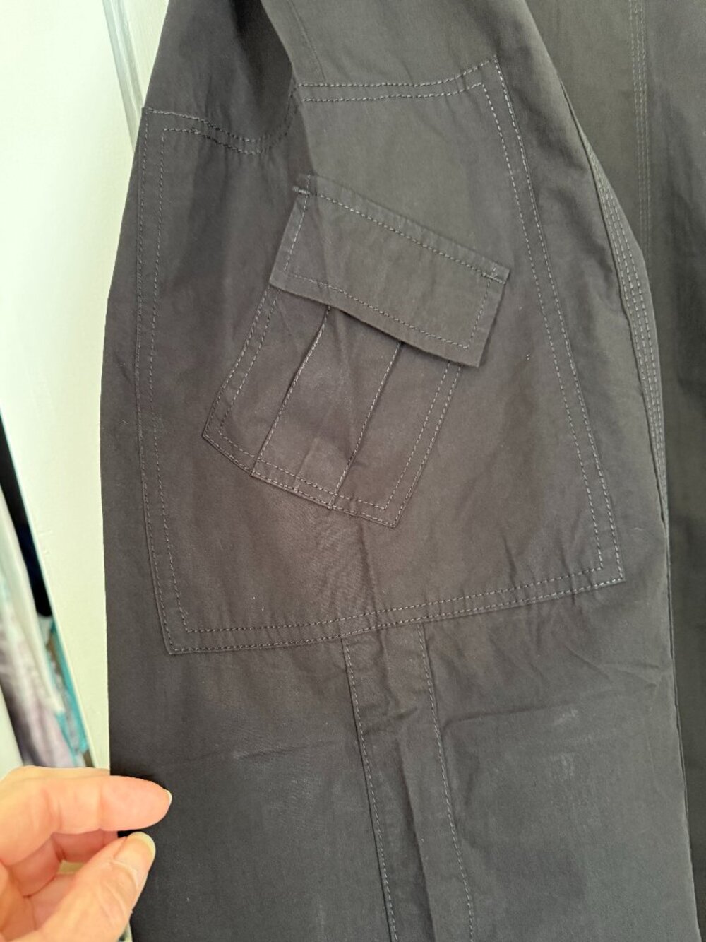 NWT Parachute-Inspire Wide Leg Cargo 90s Pants Lightweight Cotton Baggy Utility - Picture 7 of 12